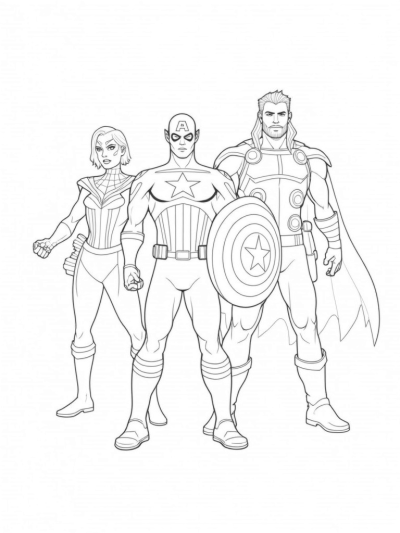 Avengers Assemble! Captain America, Thor, and Spider-Man in Action