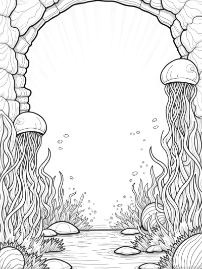 Underwater Garden with Luminous Jellyfish