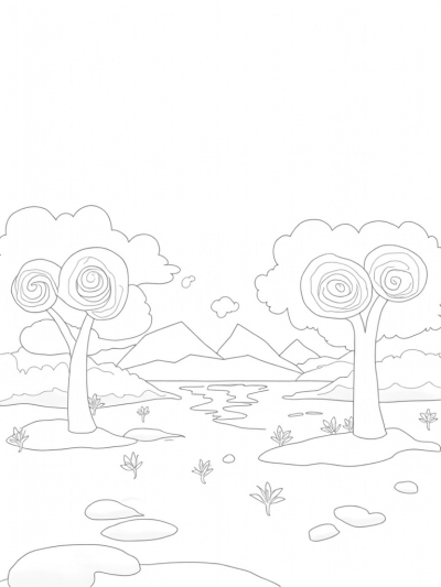 Spiraling Trees and Starry Lily Pads