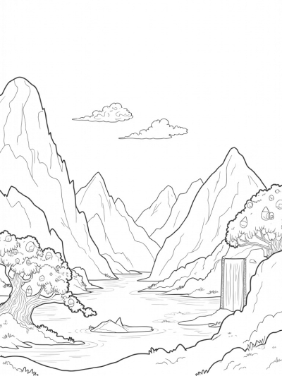 Dragon Scale Mountain Pathway with Gemstones