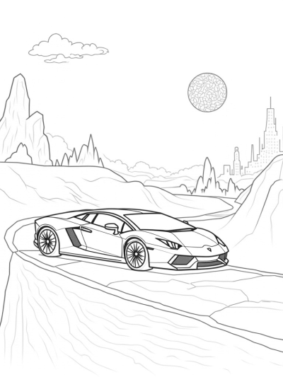Futuristic Lamborghini on a Crystal Hill