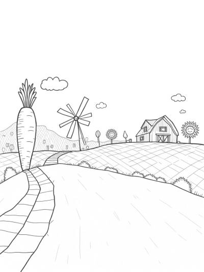 Giant Vegetable Farm with a Carrot Windmill