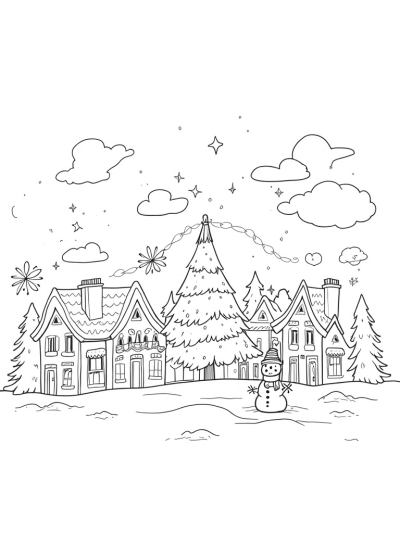 Gingerbread Village in a Snowy Wonderland