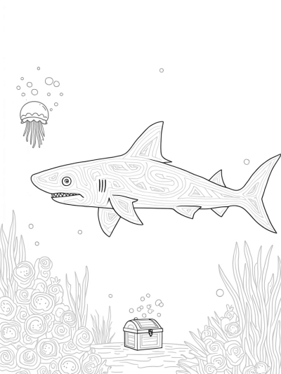 Majestic Shark in an Underwater World