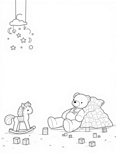 Oversized Plush Toys in a Cozy Nursery