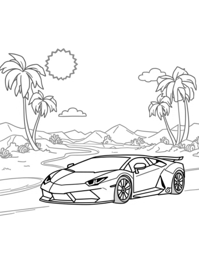 Sleek Lamborghini on a Winding Gear Road