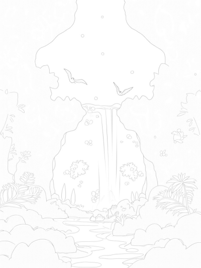 Prehistoric Jungle with Brontosaurus and Stegosaurus