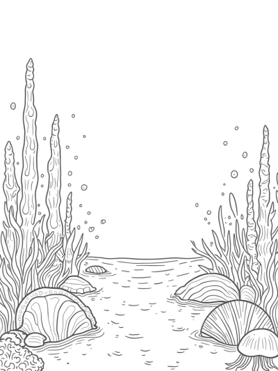 Underwater Garden with Jellyfish and Coral