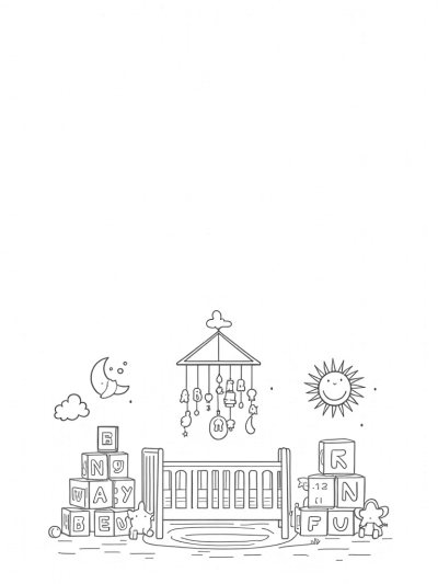 Cozy Nursery with Clouds and Colorful Mobile