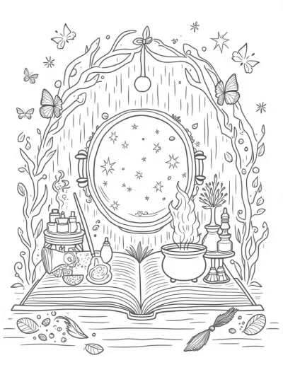 Magical Wizarding Workshop Inside a Spellbook