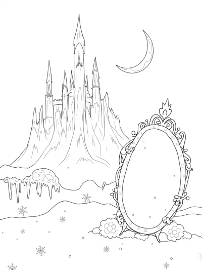 Majestic Ice Castle Under the Moonlight