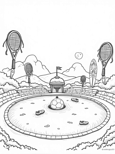 Giant Soccer Ball Sports Arena Coloring Fun