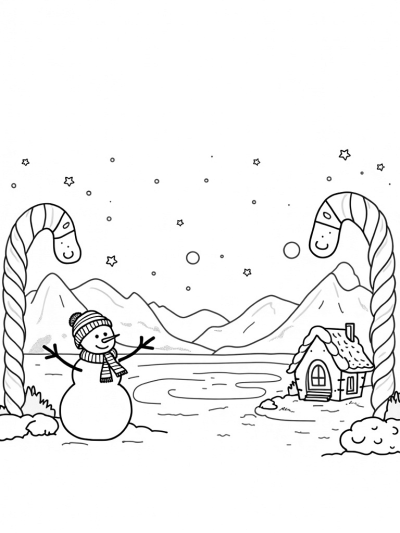 Giant Snowman in a Winter Wonderland