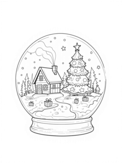 Holiday Village in a Snow Globe