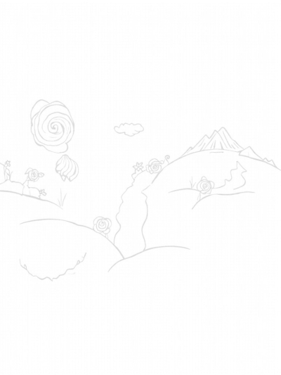 Dreamy Landscape with Floating Islands and Seashell