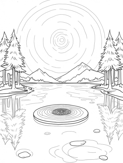 Lily Pad Mandala by the Serene Lake