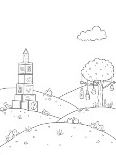 Oversized Baby Blocks and Plush Blanket Hills