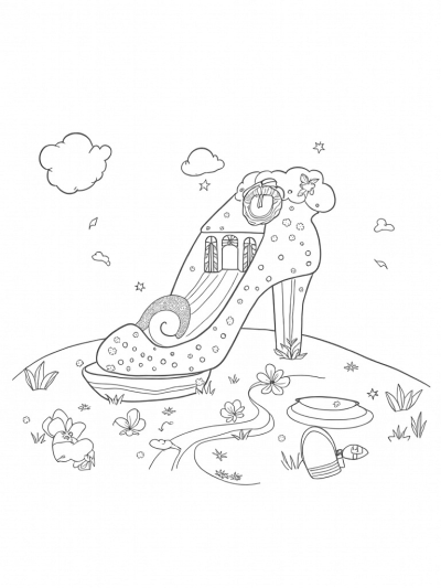 Giant Pink High-Heeled Shoe Treehouse with Heart-Shaped Pool