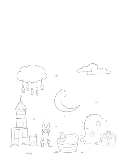 Pastel Building Block Castle in a Nursery Landscape