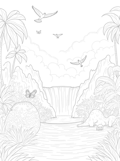 Dinosaur Egg Hatching in a Prehistoric Jungle