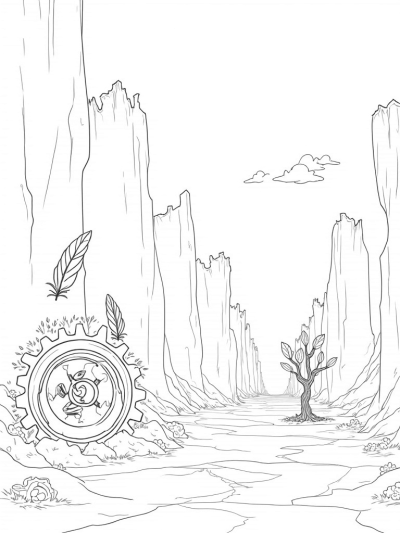 Crumbling Cityscape with Titan and Gear