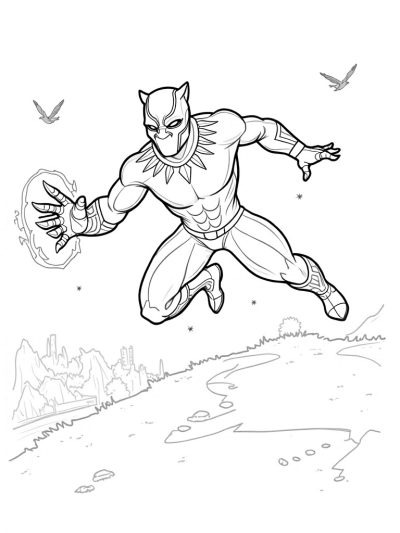 Black Panther Leaping into Action