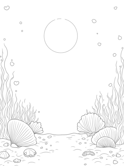 Underwater Garden with Glowing Coral Sun and Jellyfish