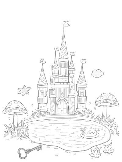 Candy Cane Castle and Shimmering Pond