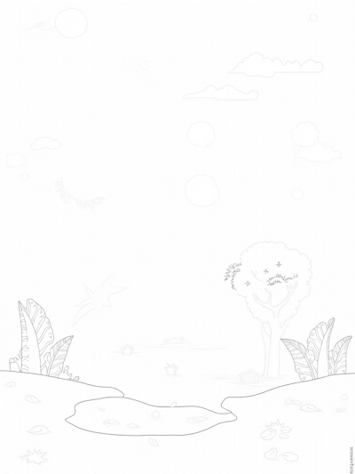 Prehistoric Jungle with Dinosaur Footprint Pond