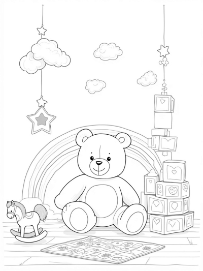 Oversized Toys in a Cozy Nursery