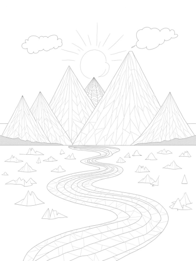 Triangular Mountains and Fractal Trees