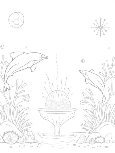 Underwater City with Dancing Dolphins and Shimmering Seashells