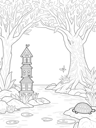 Lush Jungle Canopy with Musical Lily Pads