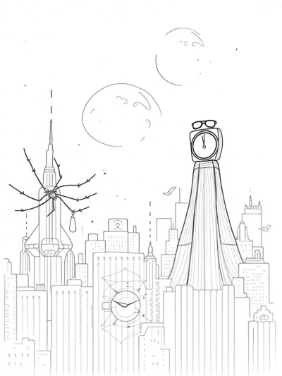 Skyscraper Spiders and a Spider-Shaped Clock