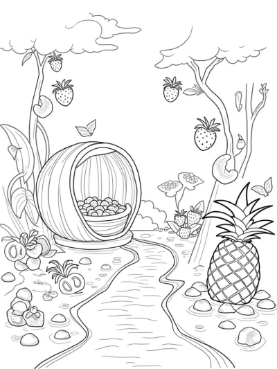 Fruit Garden with Giant Watermelon Pavilion