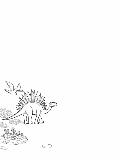 Stegosaurus in a Prehistoric Jungle