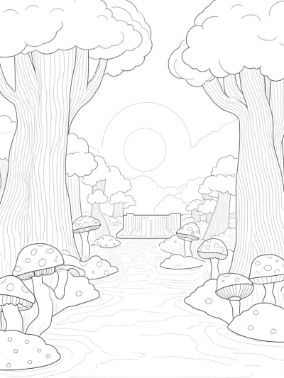 Twisting Trees and Musical Rivers in a Magical Forest Grove