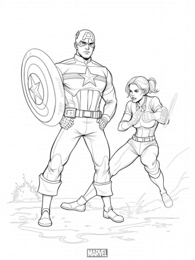 Captain America and Black Widow Team-Up