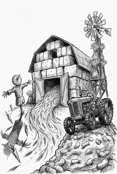 Barn Tractor Scarecrow